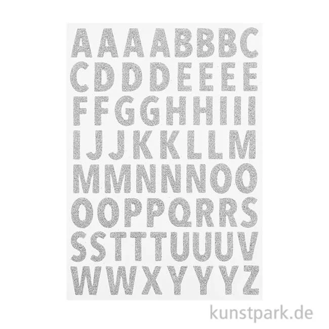 Artikelbild 1 des Artikels “Glitzer Sticker - Buchstaben, Groß, Silber “