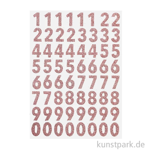 Artikelbild 1 des Artikels “Glitzer Sticker - Zahlen, Rosegold “
