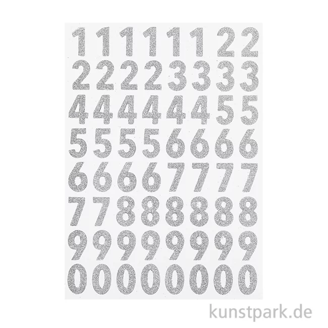 Artikelbild 1 des Artikels “Glitzer Sticker - Zahlen, Silber “