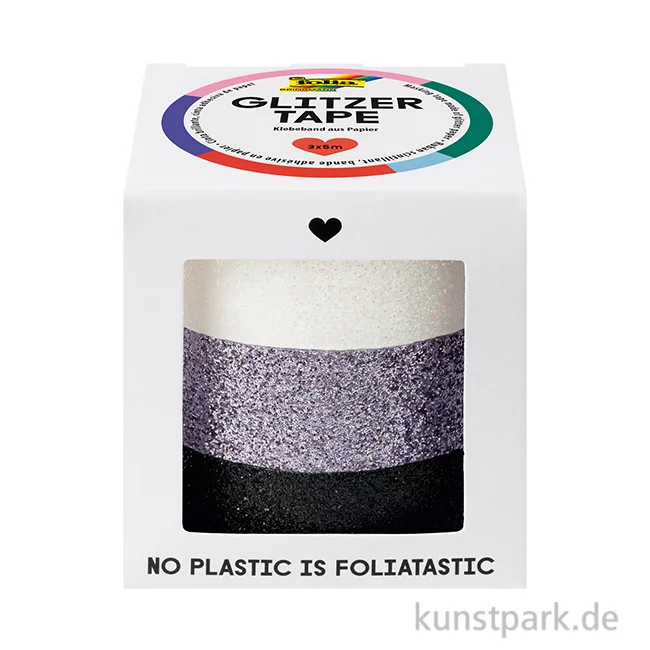 Artikelbild 1 des Artikels “Glitzer-Tape - Weiß-Grau-Schwarz, 3er-Set, 15 mm, 5 m “