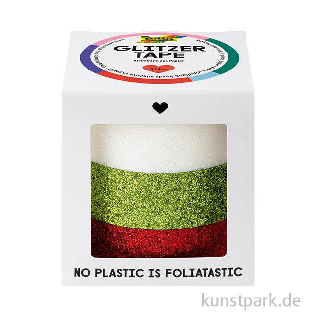 Artikelbild 1 des Artikels “Glitzer-Tape - Weiß-Grün-Rot, 3er-Set, 15 mm, 5 m “