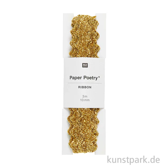 Artikelbild 1 des Artikels “Glitzerband - Wellig Gold, 11 mm x 3 Meter “