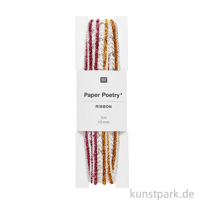 Artikelbild 1 des Artikels “Glitzerband - Zacken, Silber Rot Pink, 10 mm x 3 Meter “