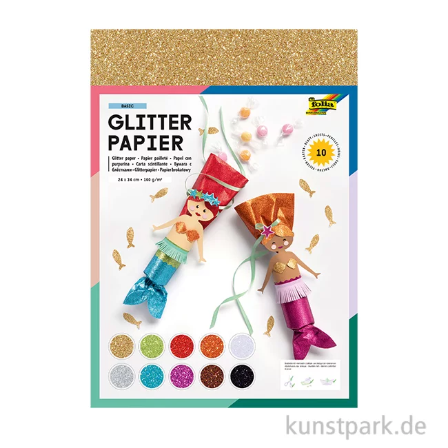 Artikelbild 1 des Artikels “Glitzerpapier, 24 x 34 cm, 10 Blatt farbig sortiert “