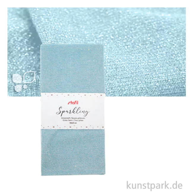 Artikelbild 1 des Artikels “Glitzerstoff Zuschnitt - 50 x 65 cm Farbe | Hellblau“