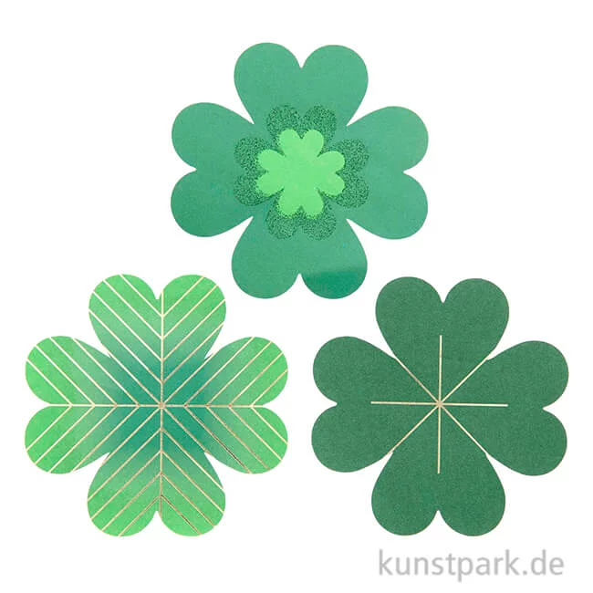 Artikelbild 1 des Artikels “Glücksklee aus Papier mit Hot Foil, 100 x 100 mm, 60 Stück “