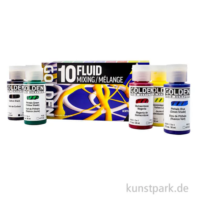 Artikelbild 1 des Artikels “GOLDEN Fluid Acryl - Mixing Set, 10 x 30 ml “