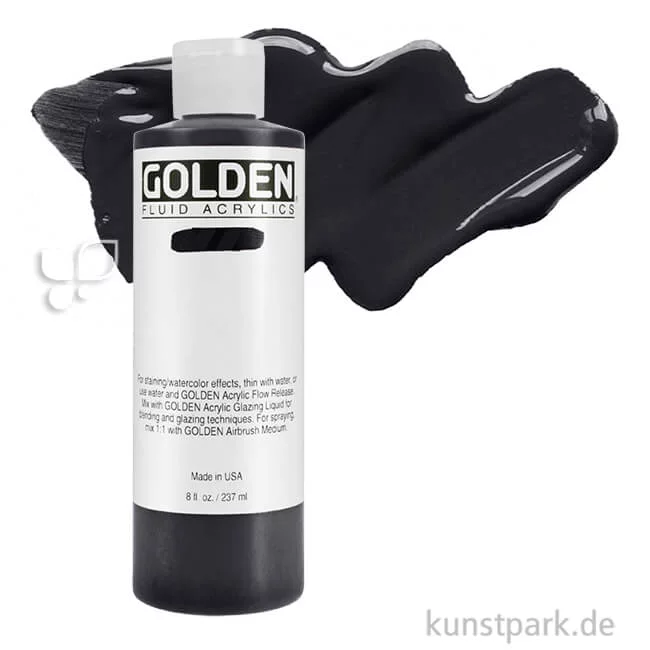 Artikelbild 1 des Artikels “GOLDEN Fluid Acrylics, Flüssige Acrylfarben 236 ml | 2040 Kohlenschwarz“