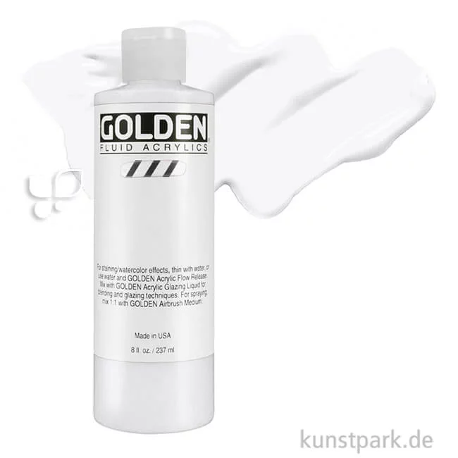 Artikelbild 1 des Artikels “GOLDEN Fluid Acrylics, Flüssige Acrylfarben 236 ml | 2380 Titanweiß“
