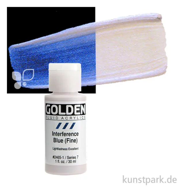 Artikelbild 1 des Artikels “GOLDEN Fluid Acrylics, Flüssige Acrylfarben 30 ml | 2465 Interference Blue“