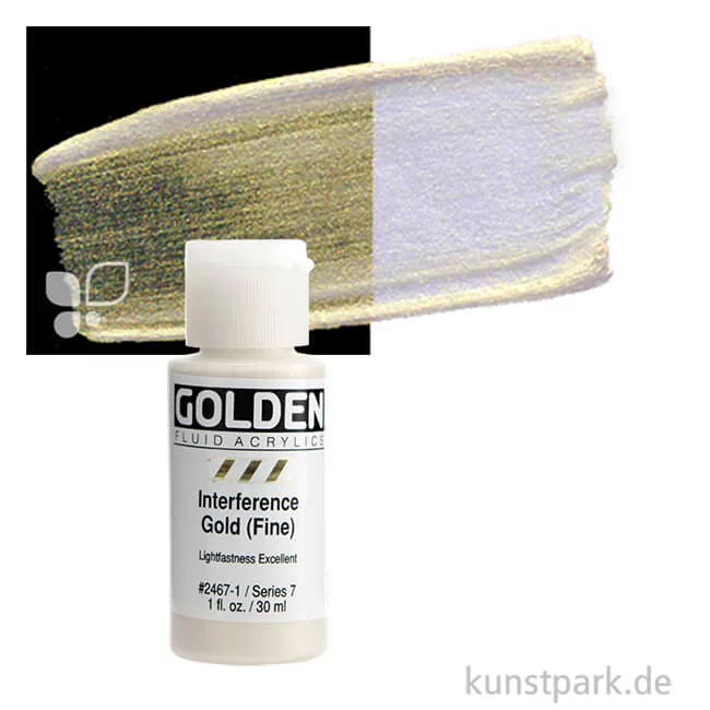 Artikelbild 1 des Artikels “GOLDEN Fluid Acrylics, Flüssige Acrylfarben 30 ml | 2467 Interference Gold“