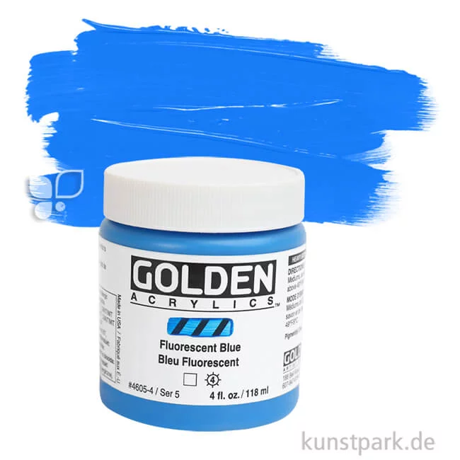 Artikelbild 1 des Artikels “GOLDEN Fluorescent Leuchtfarbe, Fluoreszierende Acrylfarbe, 119 ml Einzelfarbe | Blue“