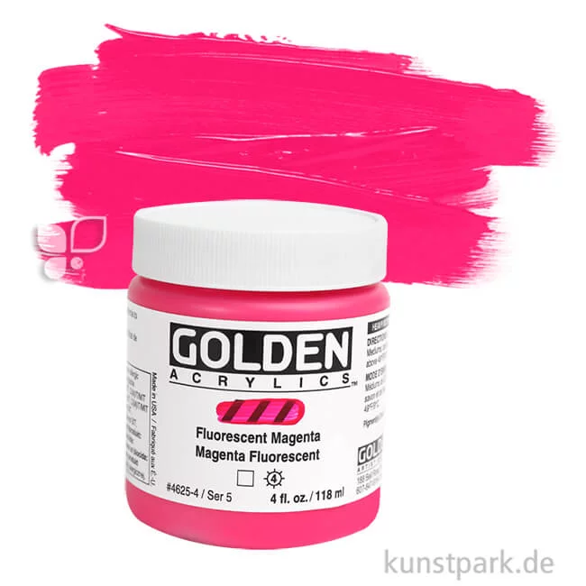 Artikelbild 1 des Artikels “GOLDEN Fluorescent Leuchtfarbe, Fluoreszierende Acrylfarbe, 119 ml Einzelfarbe | Magenta“