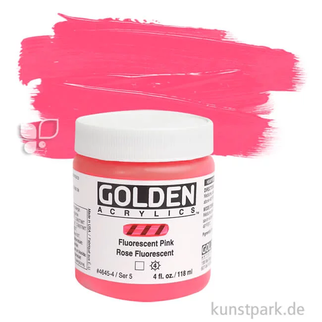 Artikelbild 1 des Artikels “GOLDEN Fluorescent Leuchtfarbe, Fluoreszierende Acrylfarbe, 119 ml Einzelfarbe | Pink“