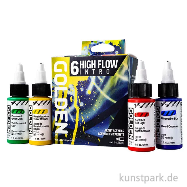 Artikelbild 1 des Artikels “GOLDEN High Flow Acryl - Intro Set, 6 x 30 ml “