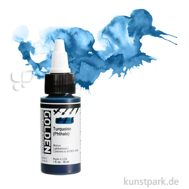 Artikelbild 1 des Artikels “GOLDEN High Flow Acrylfarben 30 ml Einzelfarbe | 8550 Turquois (Phthalo)“