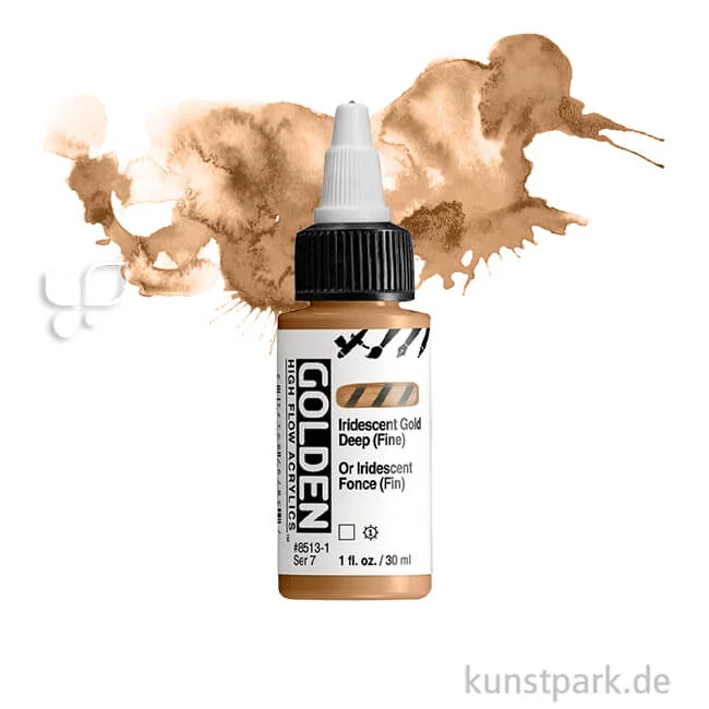 Artikelbild 1 des Artikels “GOLDEN High Flow Acrylfarben 30 ml Einzelfarbe | 8513 Iridescent Gold Deep (Fine)“
