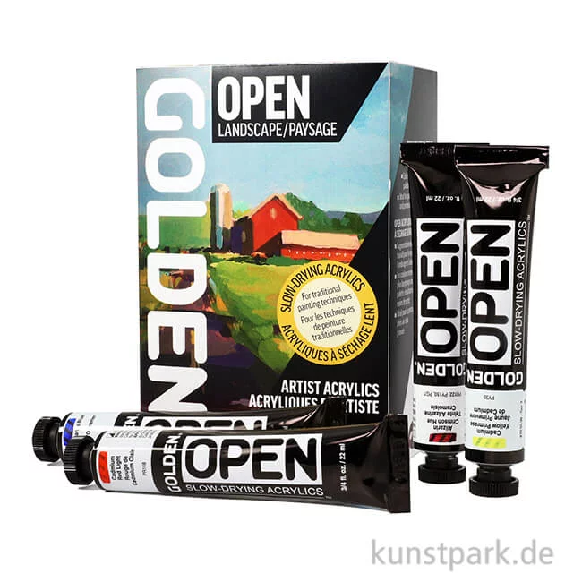 Artikelbild 1 des Artikels “GOLDEN Open Acryl Landscape Set, 7 x 22 ml + Titanium White + Thinner “
