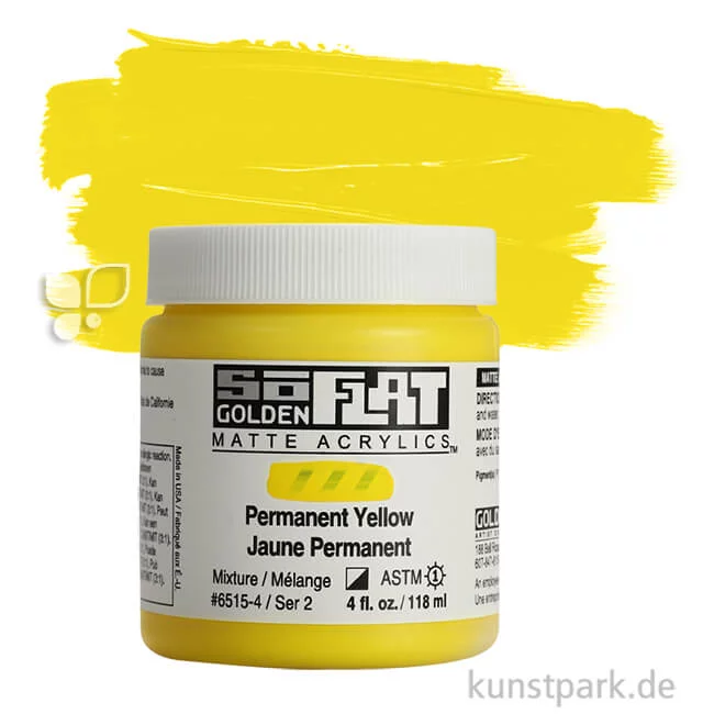 Artikelbild 1 des Artikels “GOLDEN SoFlat - Matte Acrylfarbe 118 ml | Permanent Yellow“