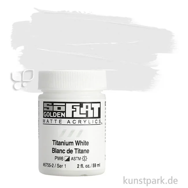 Artikelbild 1 des Artikels “GOLDEN SoFlat - Matte Acrylfarbe 59 ml | Titanium White“