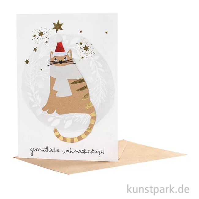 Artikelbild 1 des Artikels “Good old friends - Crazy Cat Winterkarte, Gemütliche Weihnachten “