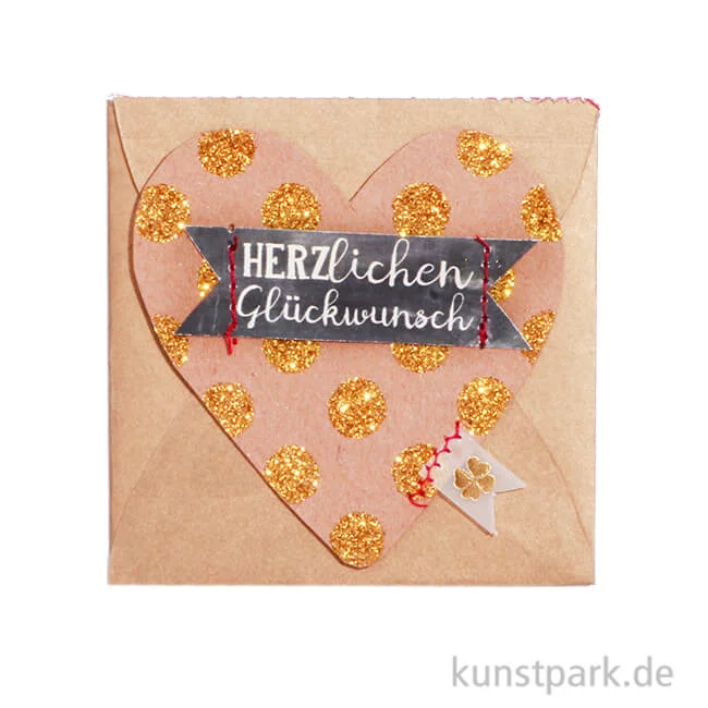Artikelbild 1 des Artikels “Good old friends - Mini Herz Kärtchen, Herzlichen Glückwunsch “