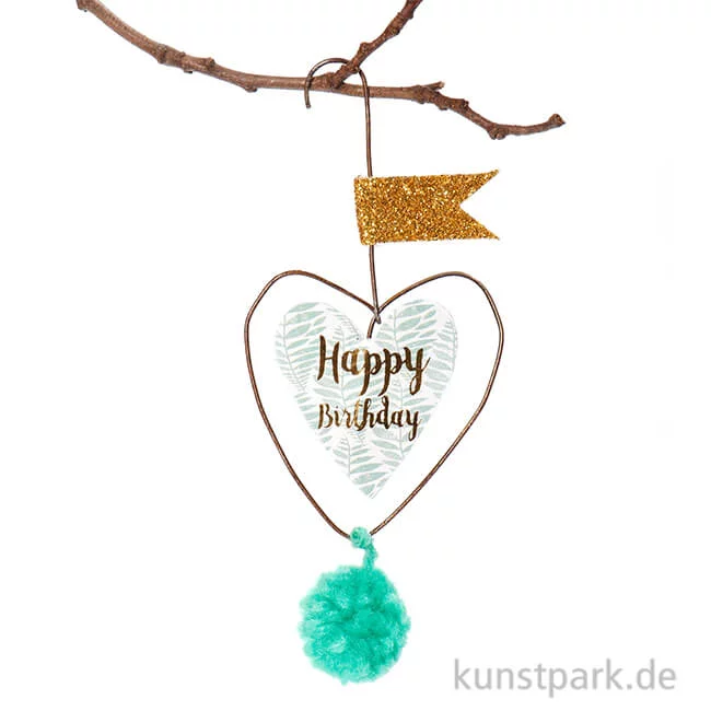 Artikelbild 1 des Artikels “Good old friends - Mini Pompon Herzen - Happy Birthday “