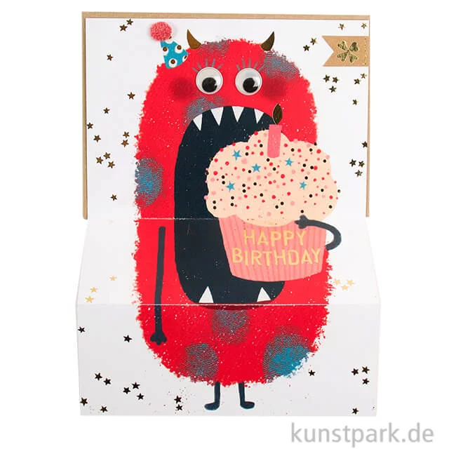 Artikelbild 1 des Artikels “Good old friends - Monsterkarte, Happy Birthday, Rotes Monster “