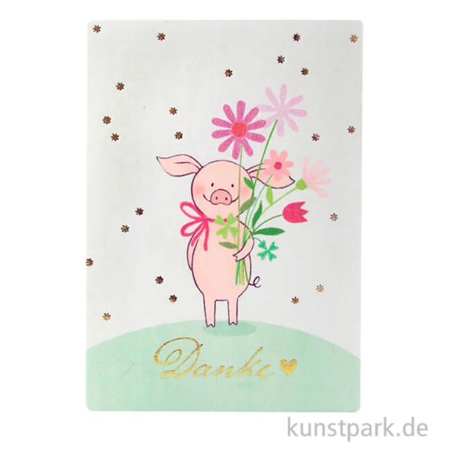 Artikelbild 1 des Artikels “Good old friends - Saubande Postkarte, Blumen, Danke “