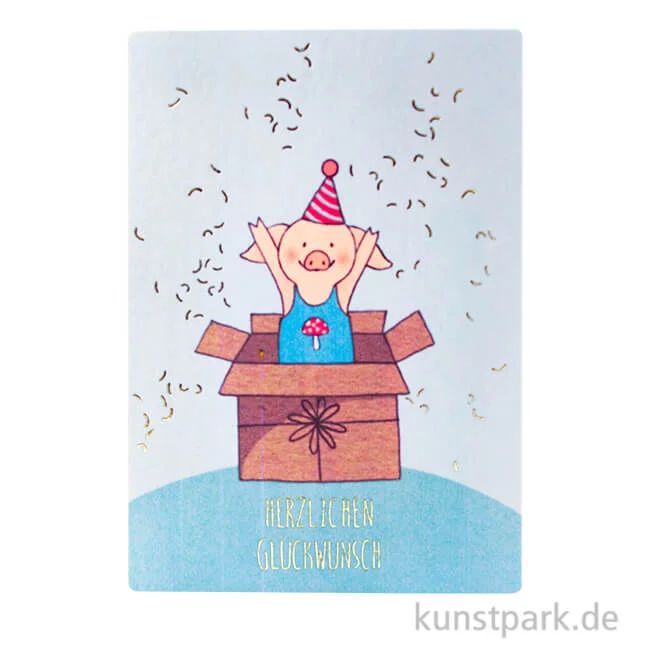 Artikelbild 1 des Artikels “Good old friends - Saubande Postkarte, Herzlichen Glückwunsch “