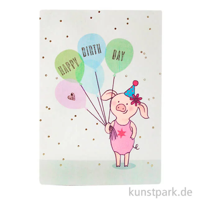 Artikelbild 1 des Artikels “Good old friends - Saubande Postkarte, Luftballons, Happy Birthday “