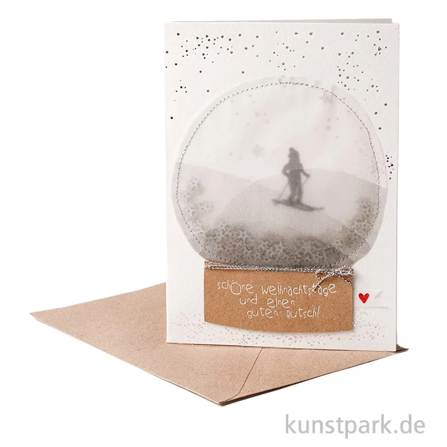 Artikelbild 1 des Artikels “Good old friends - Schneekugelkarte, Skifahrer “