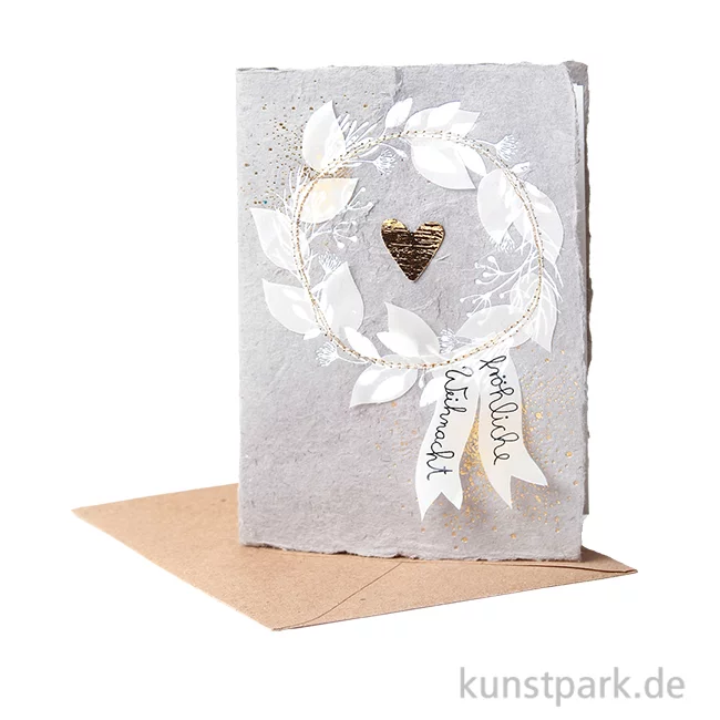 Artikelbild 1 des Artikels “Good old friends - Winterpapierkunstkarte, Herzkranz “