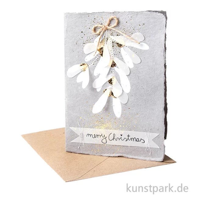 Artikelbild 1 des Artikels “Good old friends - Winterpapierkunstkarte, Mistelzweig “