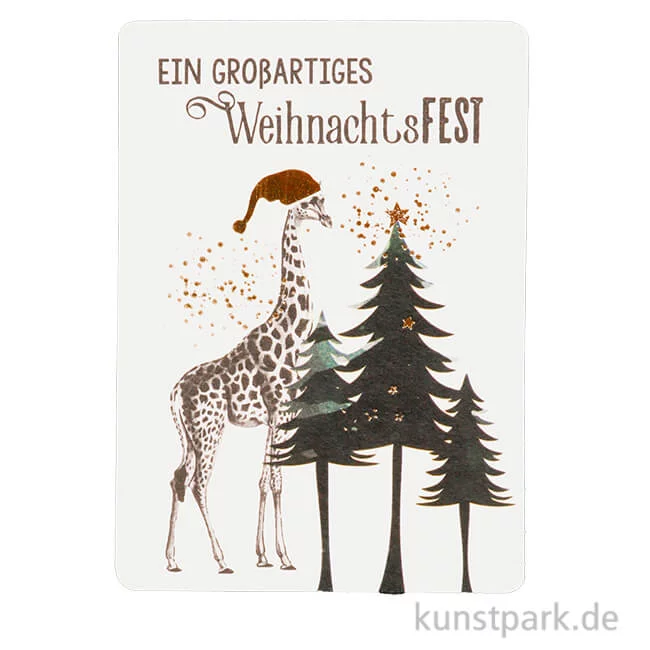 Artikelbild 1 des Artikels “Good old friends - Winterwelt Postkarte, Giraffe “