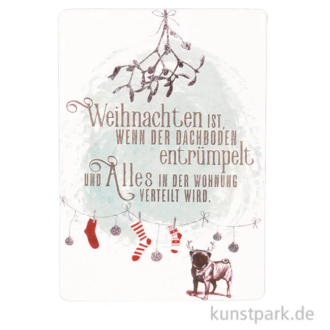 Artikelbild 1 des Artikels “Good old friends - Winterwelt Postkarte, Mops “