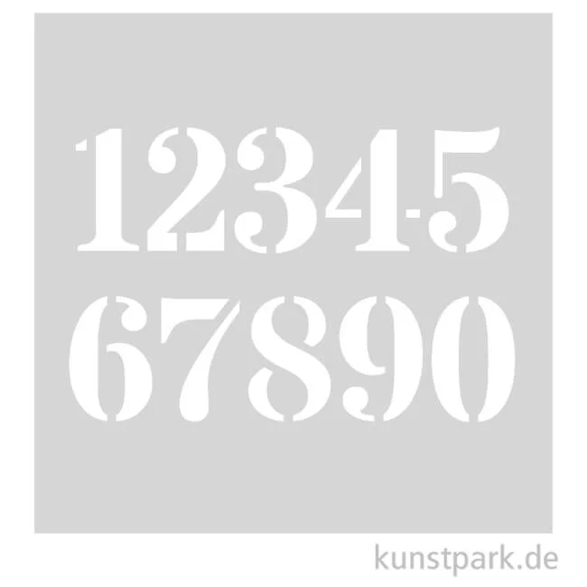Artikelbild 1 des Artikels “Grafische Schablonen 10er Set - Ziffern 1-0, Größe 62x74 mm “