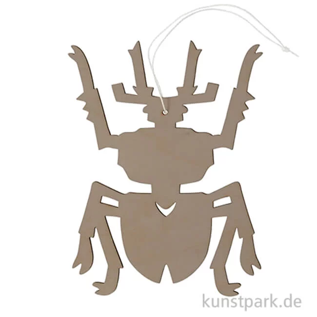 Artikelbild 1 des Artikels “Grauer Hirschkäfer aus Holz mit Hänger, Länge 15 cm “