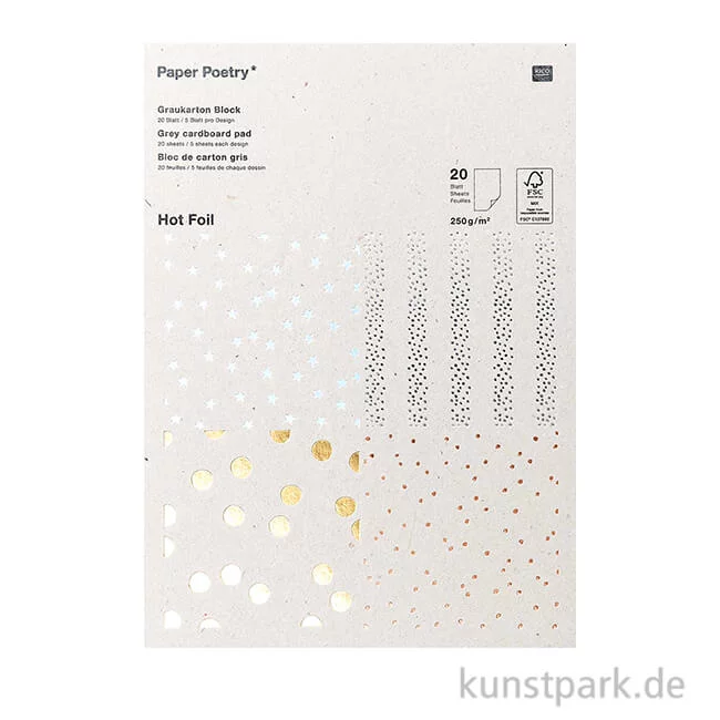 Artikelbild 1 des Artikels “Graukarton Block - Hot Foil, 21 x 29,5 cm “