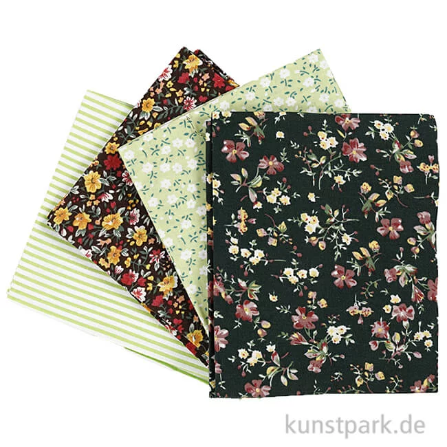 Artikelbild 1 des Artikels “Grüner Patchwork-Stoff im Set, Größe 45x55 cm, 4 Stück “