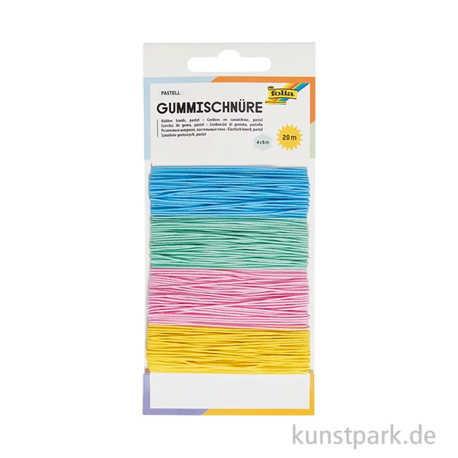 Artikelbild 1 des Artikels “Gummischnüre in Pastellfarben, je 5 Meter, 4er Set “