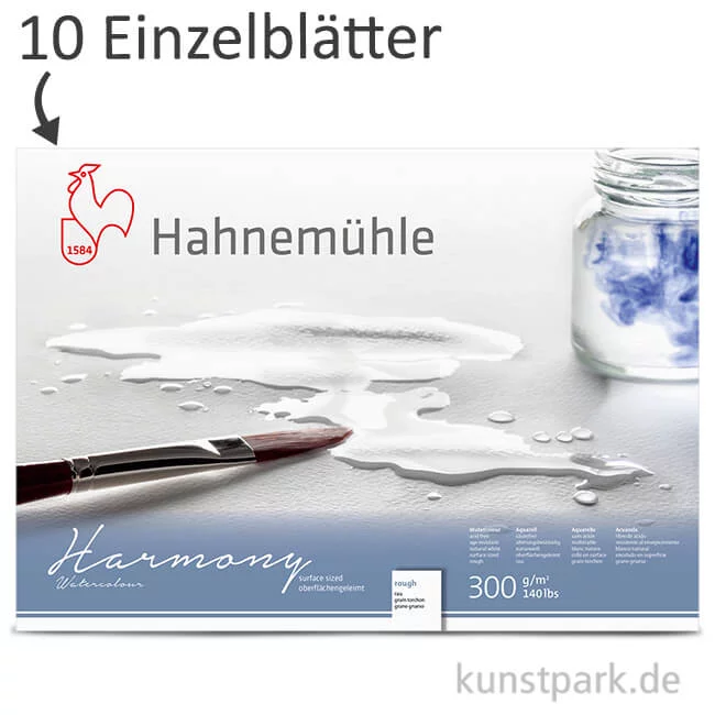 Artikelbild 1 des Artikels “Hahnemühle HARMONY Aquarell Papier, 10 Einzelblatt, 300g - rau “