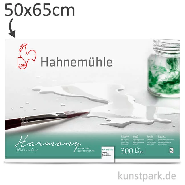 Artikelbild 1 des Artikels “Hahnemühle HARMONY Aquarell Papier, 10 Einzelblatt, 300g - satiniert 50 x 65 cm“