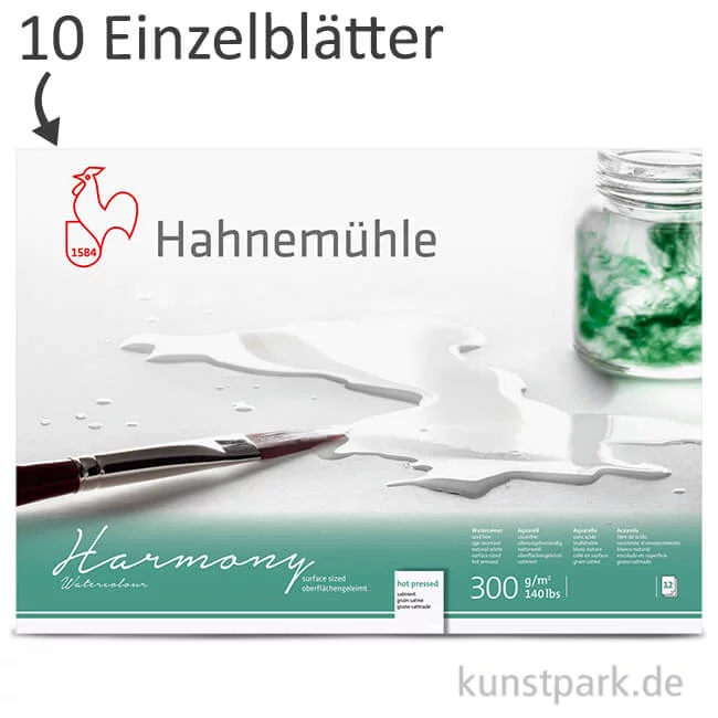 Artikelbild 1 des Artikels “Hahnemühle HARMONY Aquarell Papier, 10 Einzelblatt, 300g - satiniert “