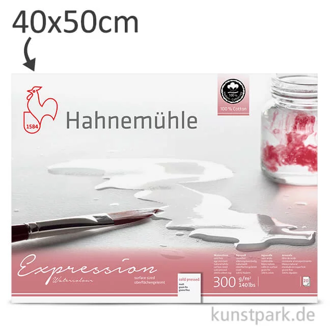 Artikelbild 1 des Artikels “Hahnemühle EXPRESSION Aquarellpapier, 20 Blatt, 300g - matt 40 x 50 cm“