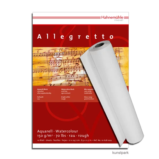 Artikelbild 1 des Artikels “Hahnemühle ALLEGRETTO, 150g fein rau, 1,25 x 20 Meter Rolle “