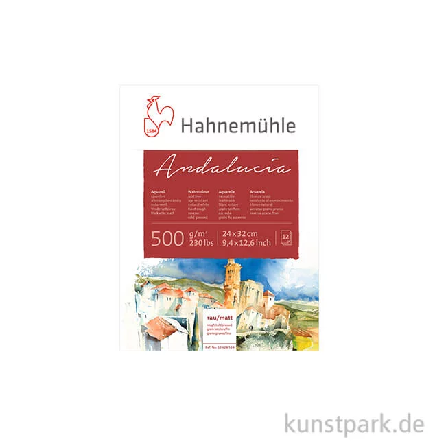 Artikelbild 1 des Artikels “Hahnemühle ANDALUCIA Aquarellkarton, 12 Blatt, 500g rau/matt 24 x 32 cm“