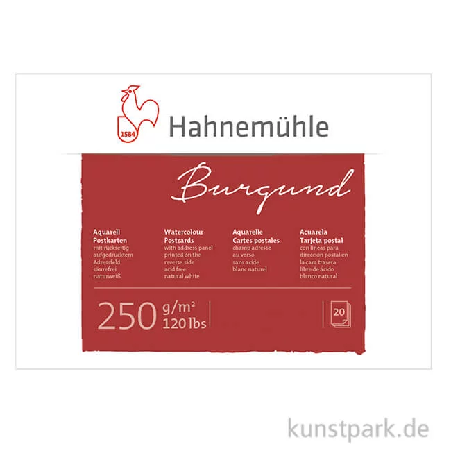 Artikelbild 1 des Artikels “Hahnemühle Aquarell-Postkartenblock, 20 Blatt, 250g rau “
