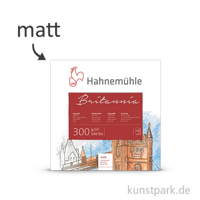 Artikelbild 1 des Artikels “Hahnemühle BRITANNIA quadratisch, 30 Blatt, 300g matt 25,4 x 25,4 cm“