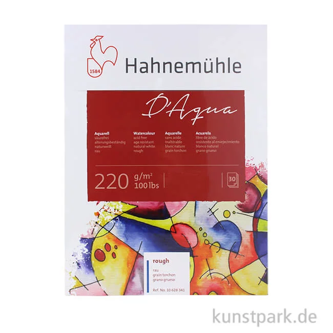 Artikelbild 1 des Artikels “Hahnemühle DAQUA Aquarellpapier, 30 Blatt, 220g rau 24 x 32 cm“
